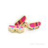 Skateboard silicone focal beads pink