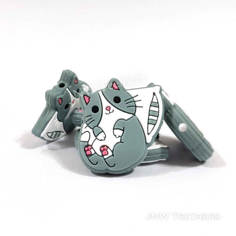 Sleeping cat silicone focal beads