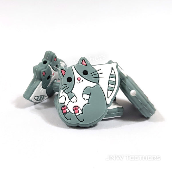Sleeping cat silicone focal beads