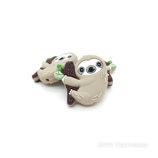 Sloth silicone focal beads gray