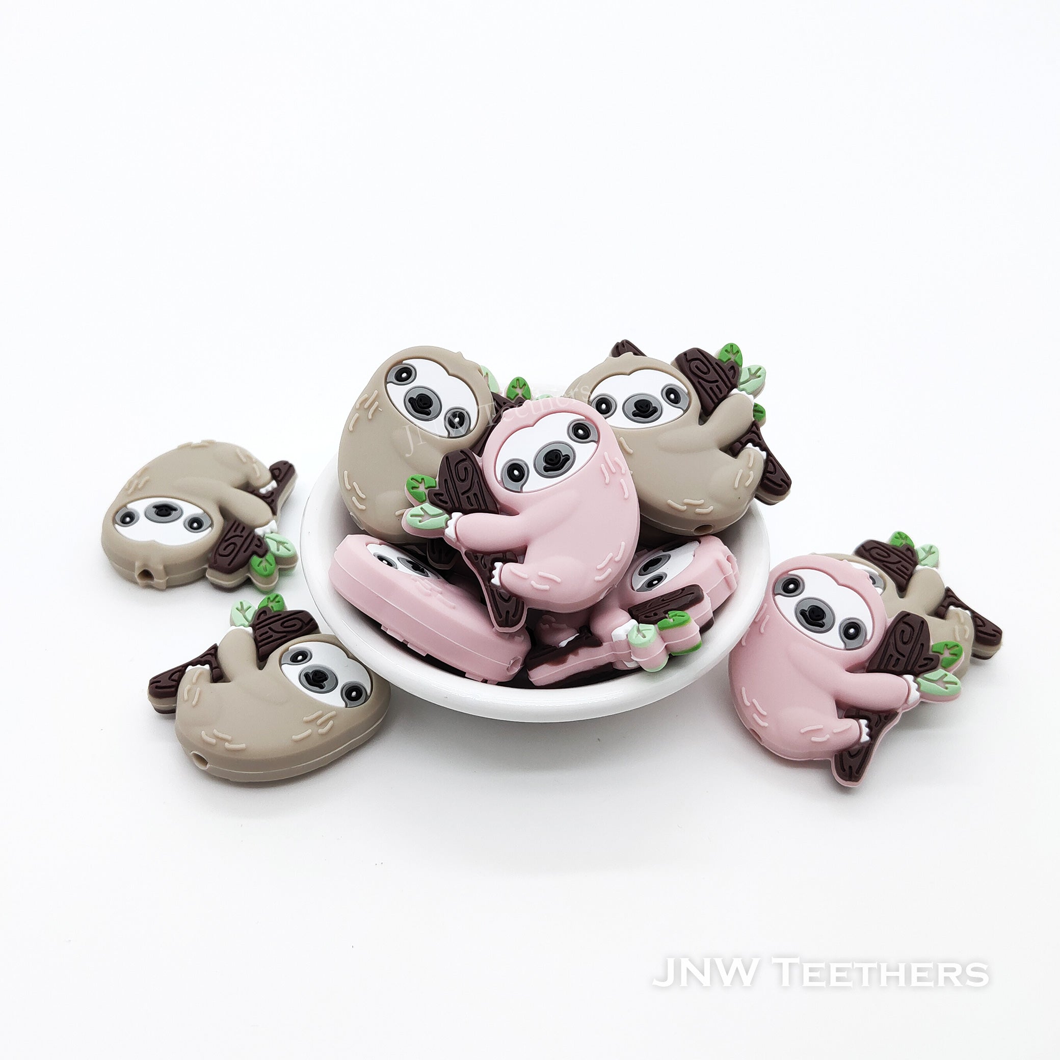 Sloth silicone focal beads