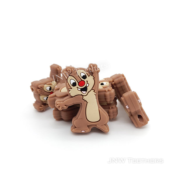 Brown Squirrel Silicone Beads