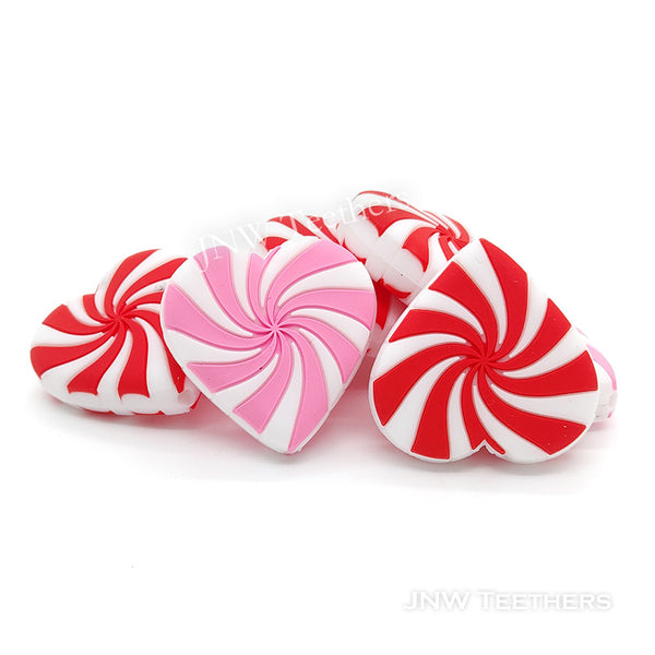 Heart lollipop silicone focal beads