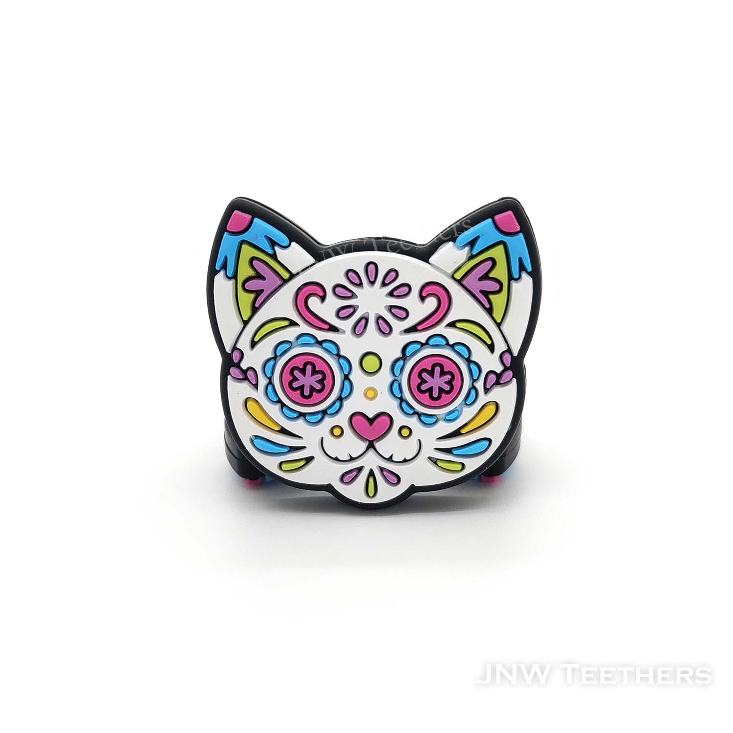 Sugar skull cat silicone focal beads