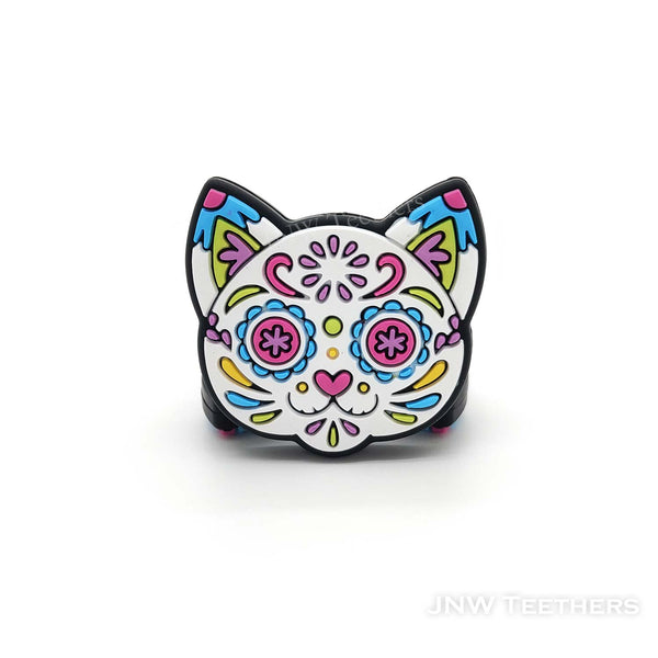 Sugar skull cat silicone focal beads