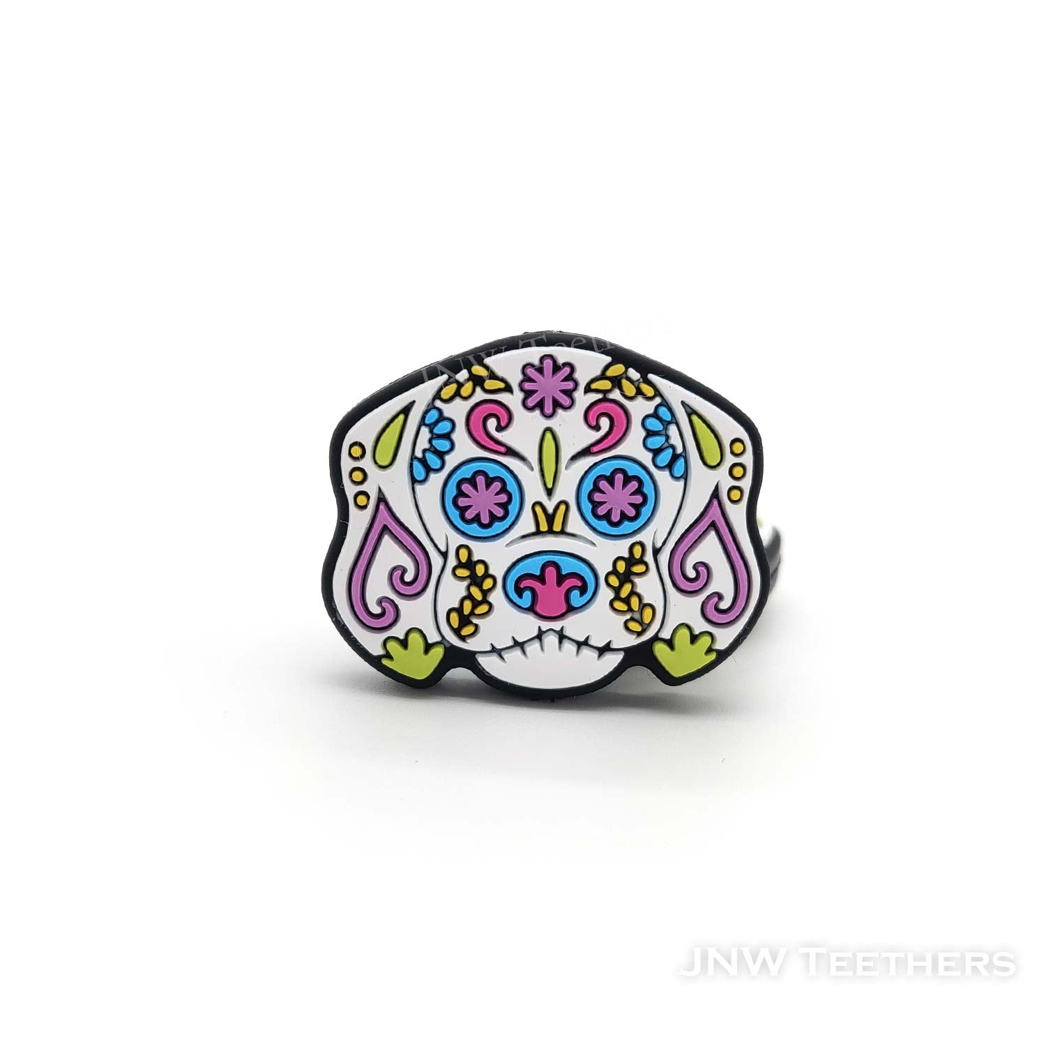 Sugar skull dog silicone focal beads
