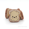 Toast bread silicone focal beads beige