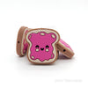 Toast bread silicone focal beads fuchsia