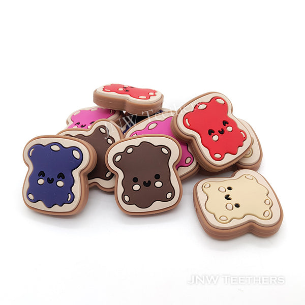 Toast bread silicone focal beads