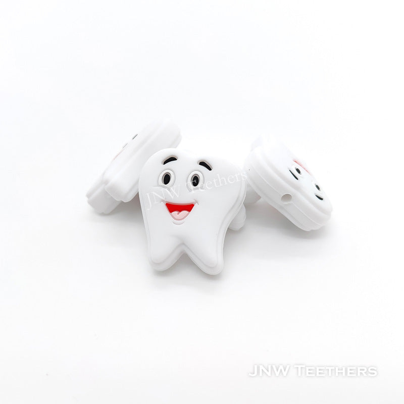 JNWTeethers White Tooth silicone focal beads