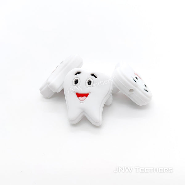 JNWTeethers White Tooth silicone focal beads