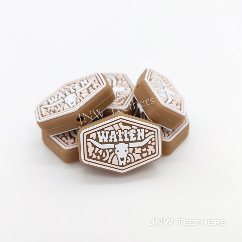Brown Wallen Cow Head Silicone Focal Beads