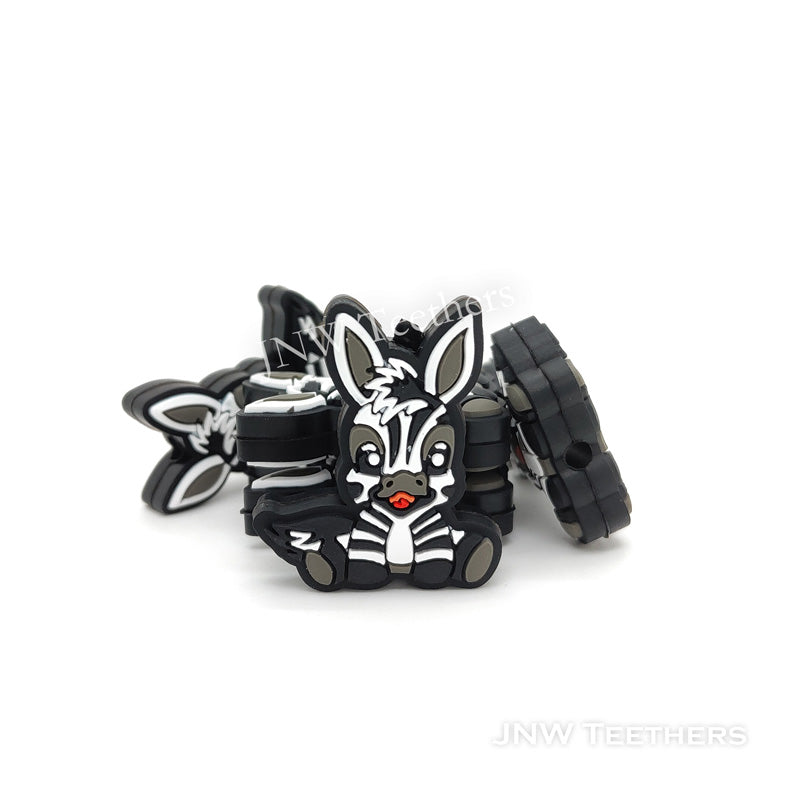 Zebra silicone focal beads