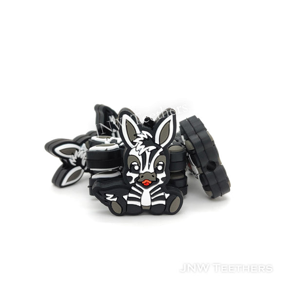 Zebra silicone focal beads