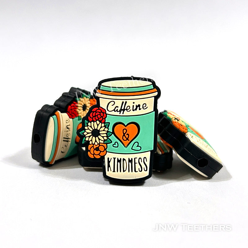 Coffee silicone focal beads