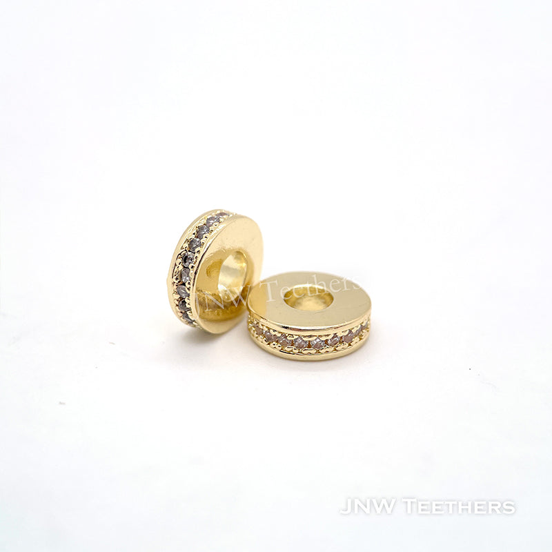 gold 9mm Zircon Bead Spacers