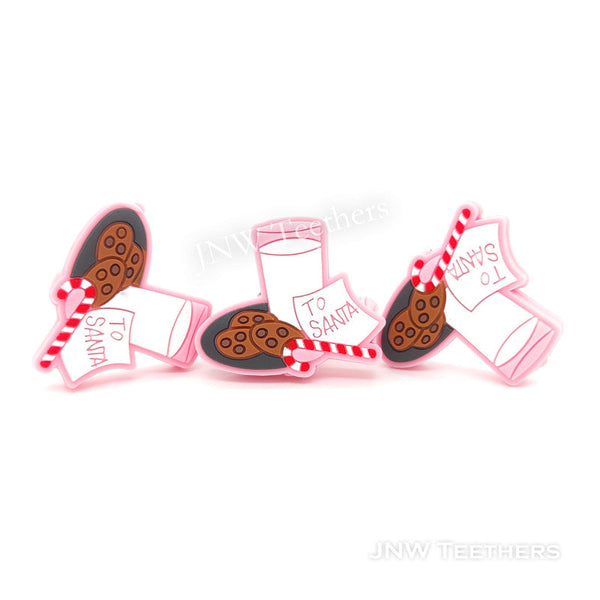 Christmas Cookie and Milk silicone focal beads