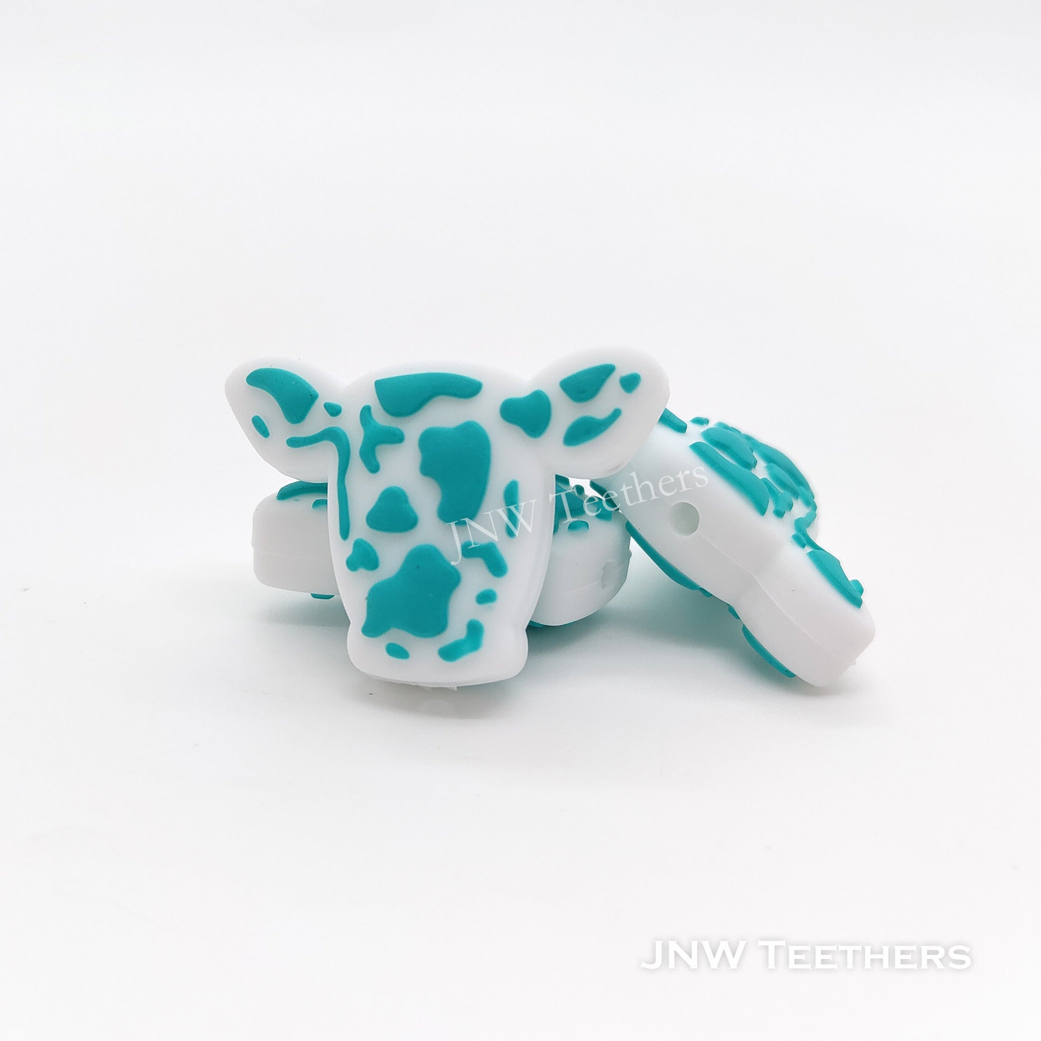 Cow Silicone Focal Beads Turquoise