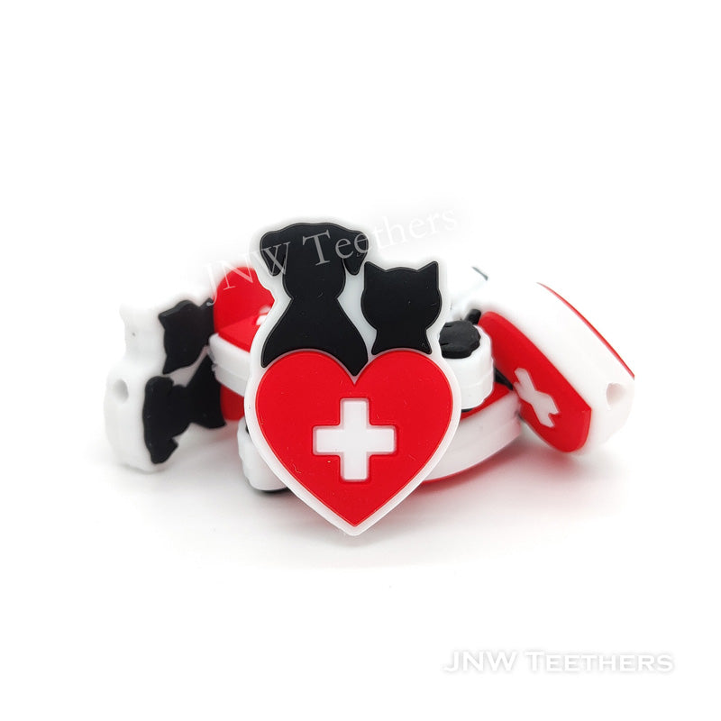 Heart pets clinic focal beads