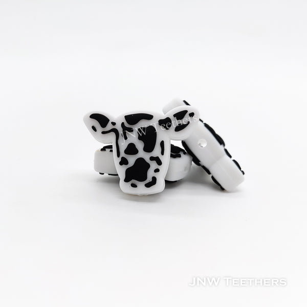 Cow Head Silicone Focal Beads Black