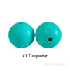 Turquoise silicone round beads