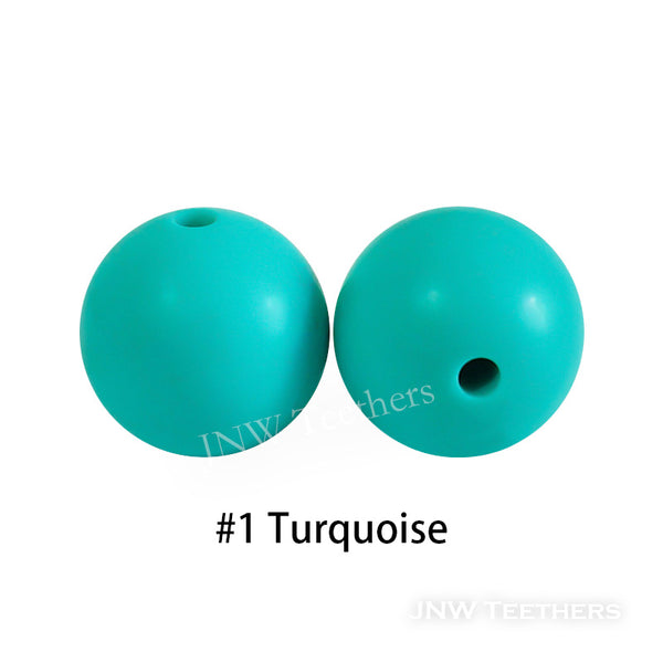 Turquoise silicone round beads
