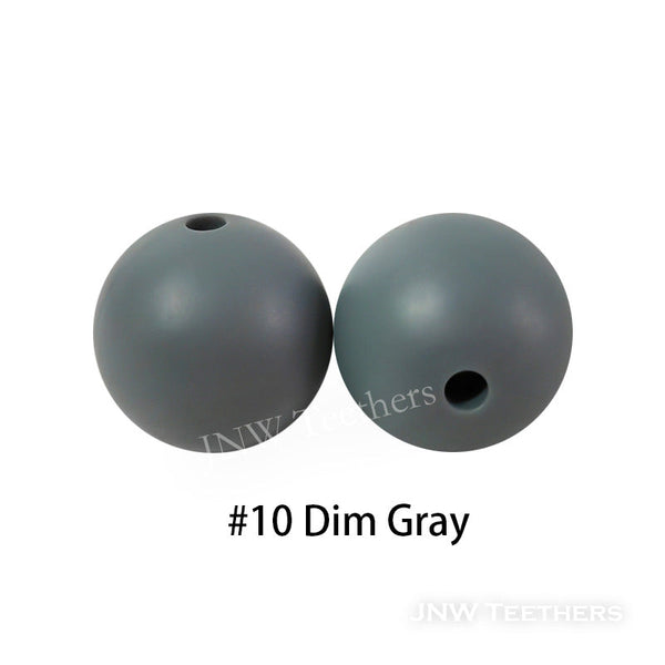 JNWTeethers 9mm silicone round beads dim gray