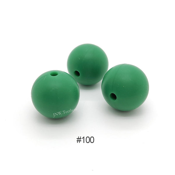 100 Dark emerald silicone round beads 9mm 12mm 15mm