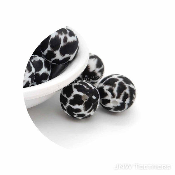 #108 Black Leopard Prints - Silicone Beads
