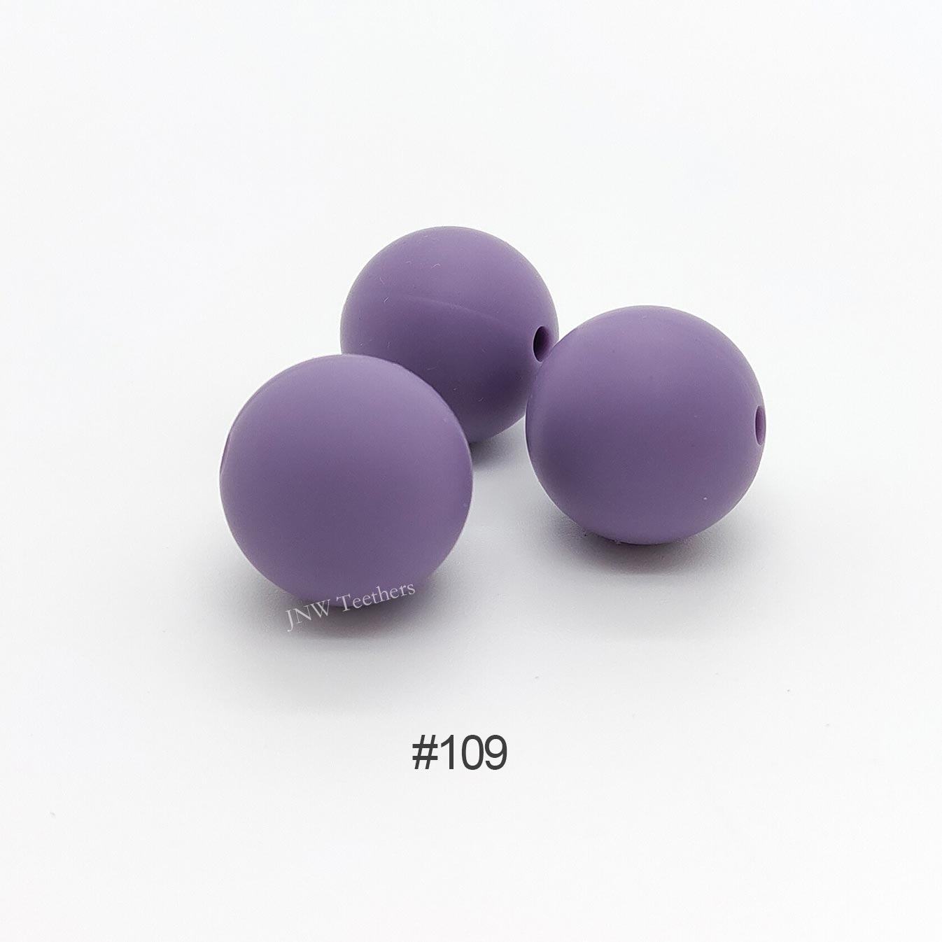 109 Amethyst silicone round beads 9mm 12mm 15mm