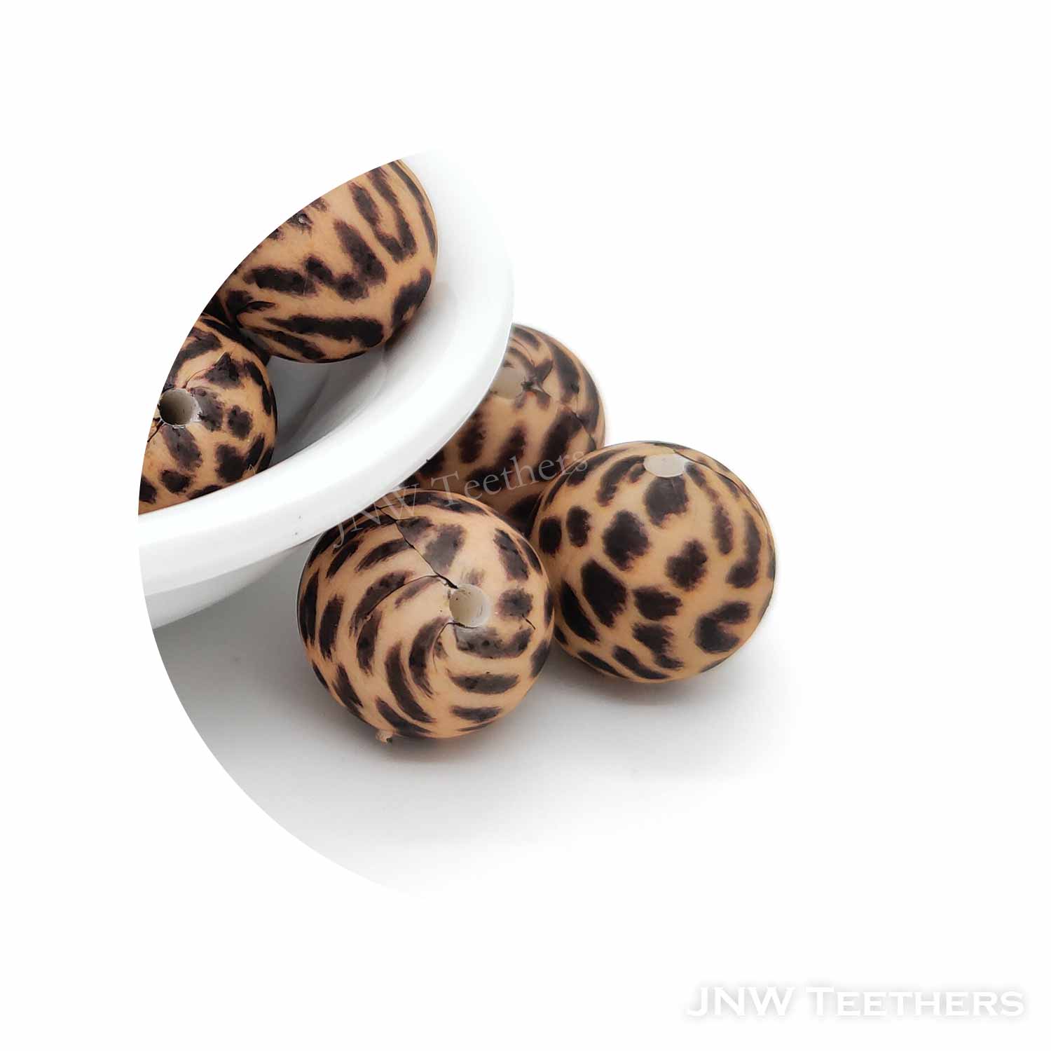#10 Brush Brown Leopard Prints silicone beads