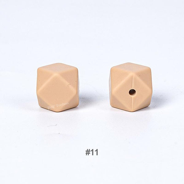 20pcs 14mm Silicone Hexagon Beads