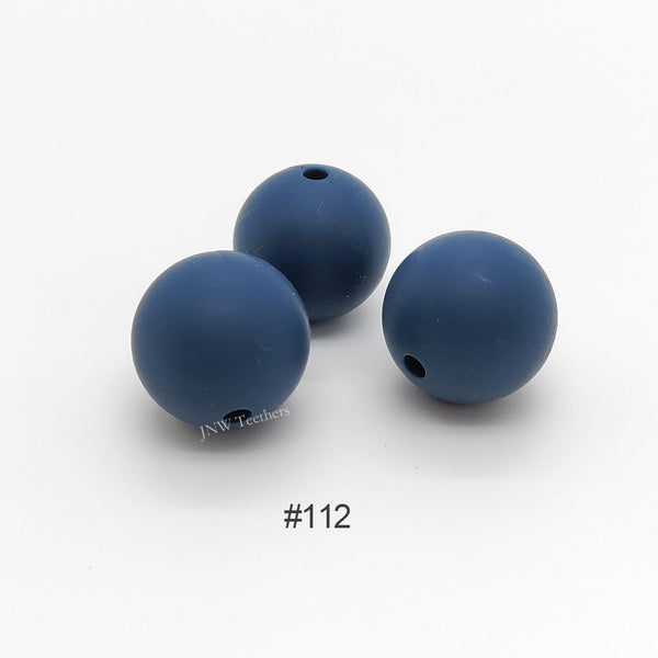 112 Navy peony silicone round beads 9mm 12mm 15mm