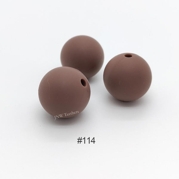 114 Coffee grey silicone round beads 9mm 12mm 15mm