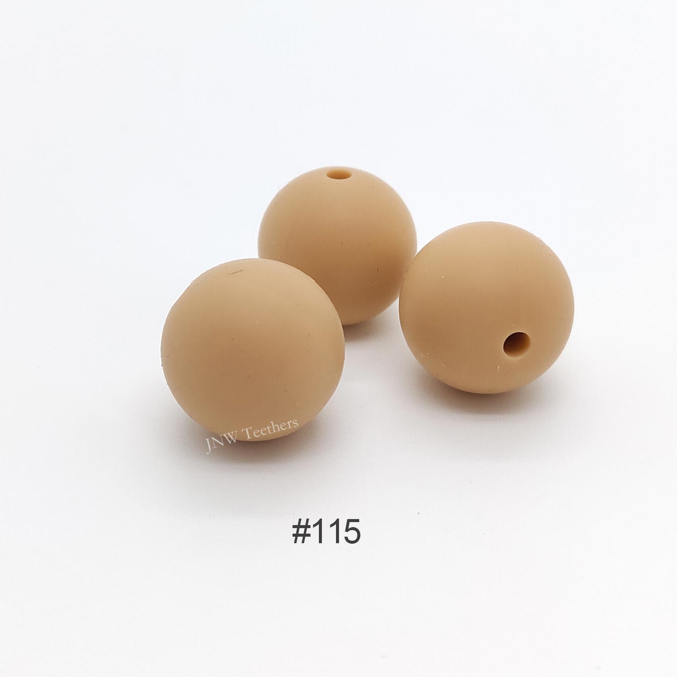 115 Khaki yellow silicone round beads 9mm 12mm 15mm