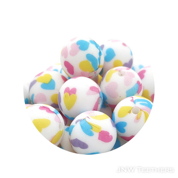 118 Colorful hearts printed silicone balls
