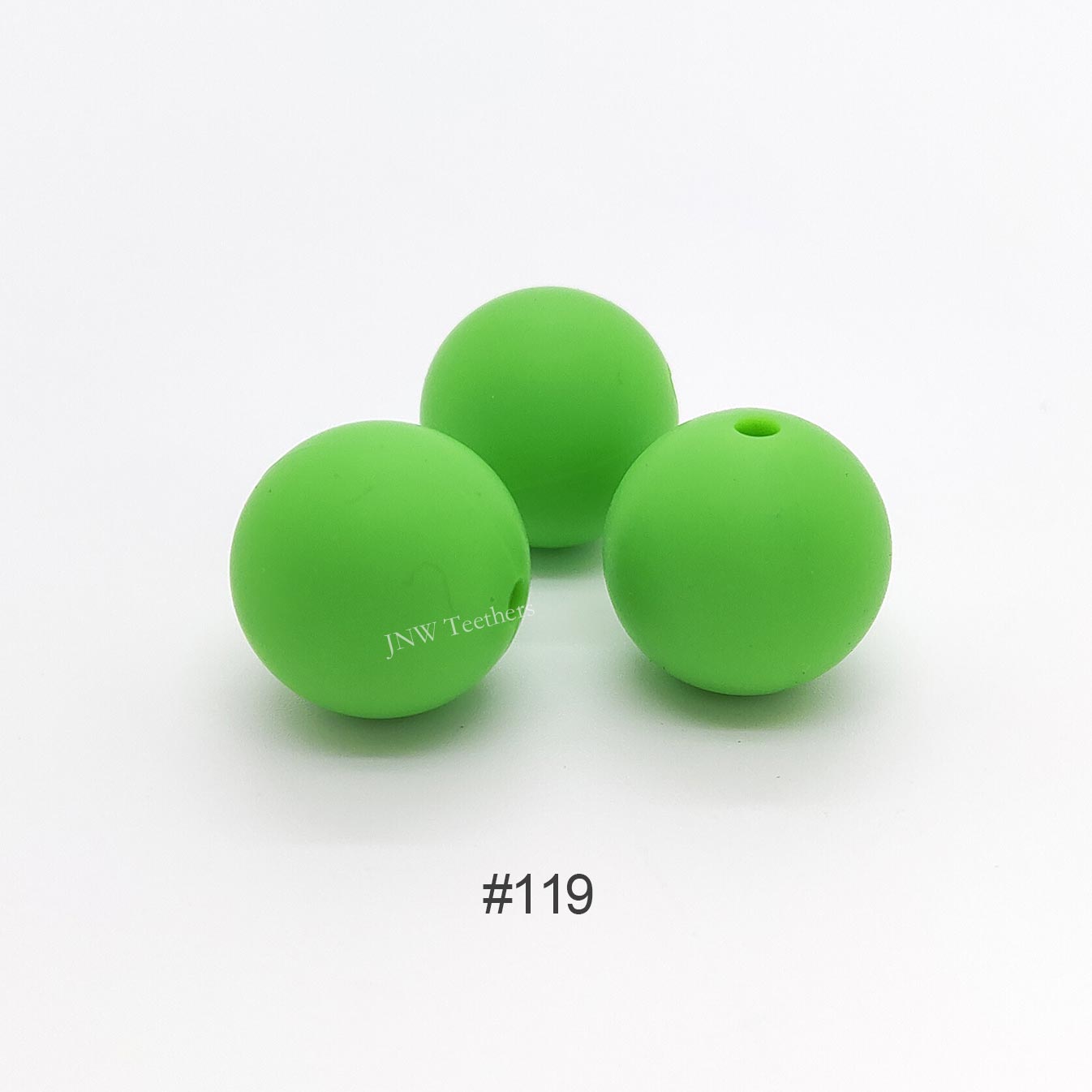 119 Apple green silicone round beads 9mm 12mm 15mm