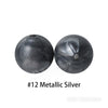 Runde Silikonperlen in Metallic-Silber
