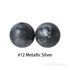 JNWTeethers 12mm silicone round beads metallic silver