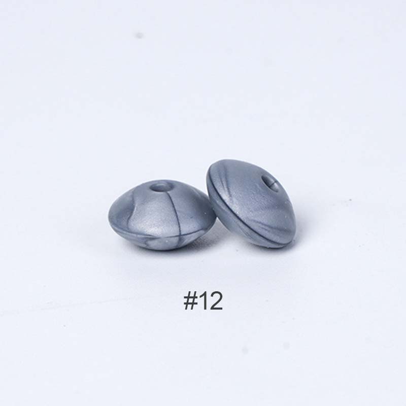Perles en silicone en forme de soucoupe de 12 mm
