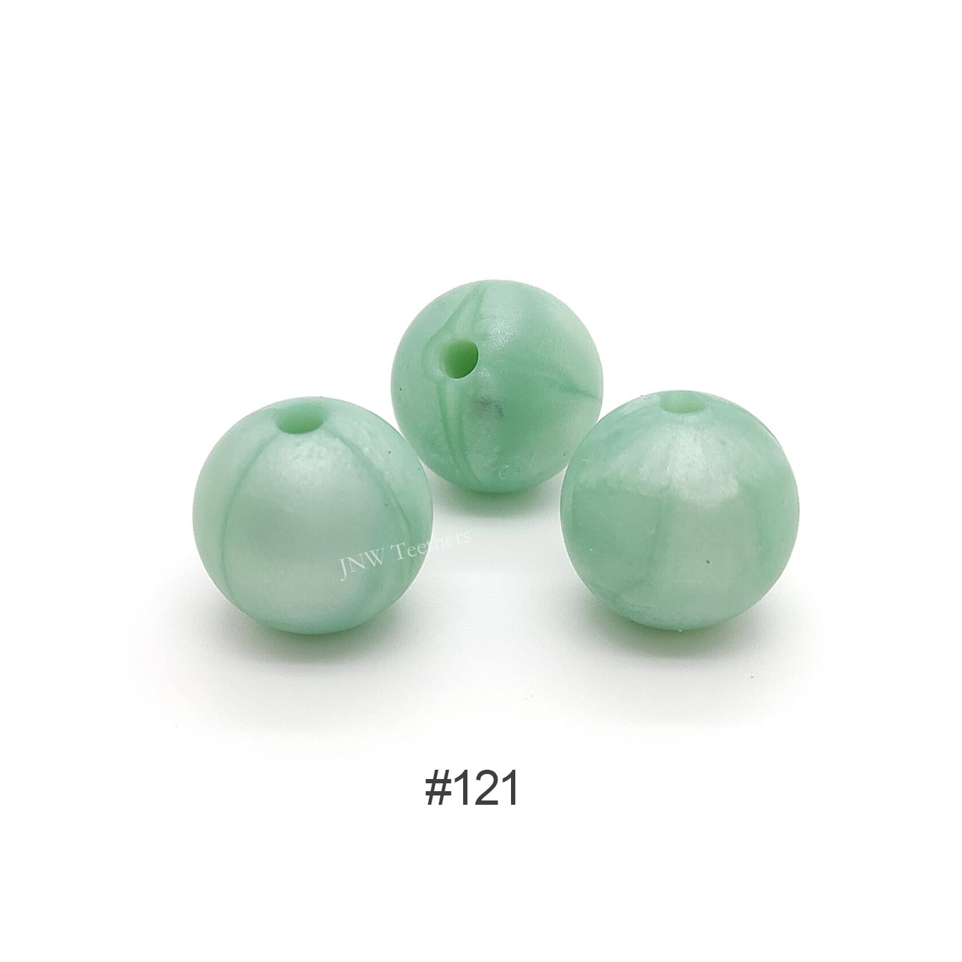 121 Pearl green silicone round beads 9mm 12mm 15mm
