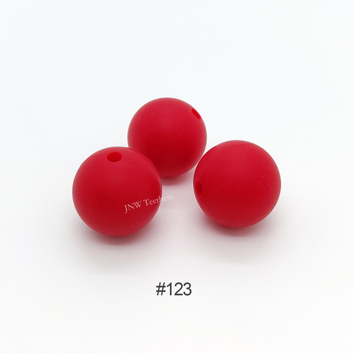 123 Bright red silicone round beads 9mm 12mm 15mm