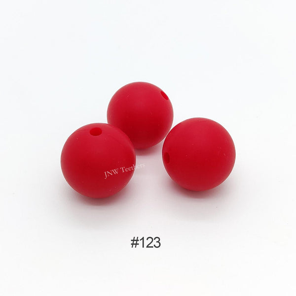 123 Bright red silicone round beads 9mm 12mm 15mm