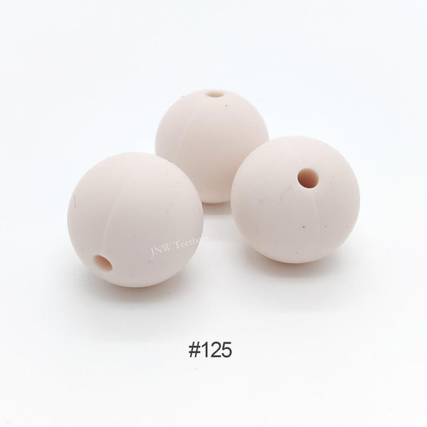 125 Ivory silicone round beads 9mm 12mm 15mm