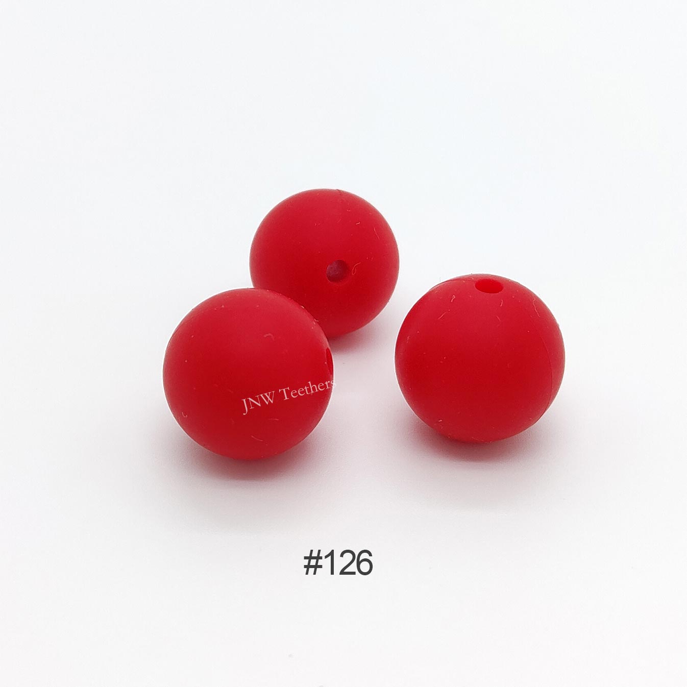 126 Christmas red silicone round beads 9mm 12mm 15mm