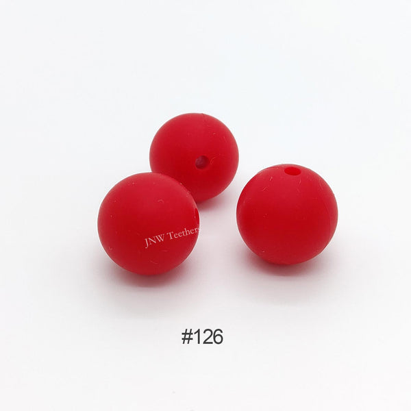 126 Christmas red silicone round beads 9mm 12mm 15mm