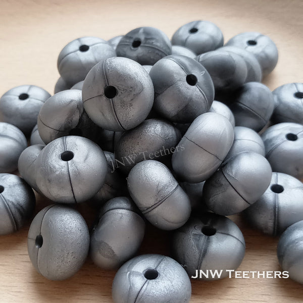 14mm Silicone Abacus - Metallic Silver
