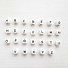 12mm Silicone White Alphabet Beads