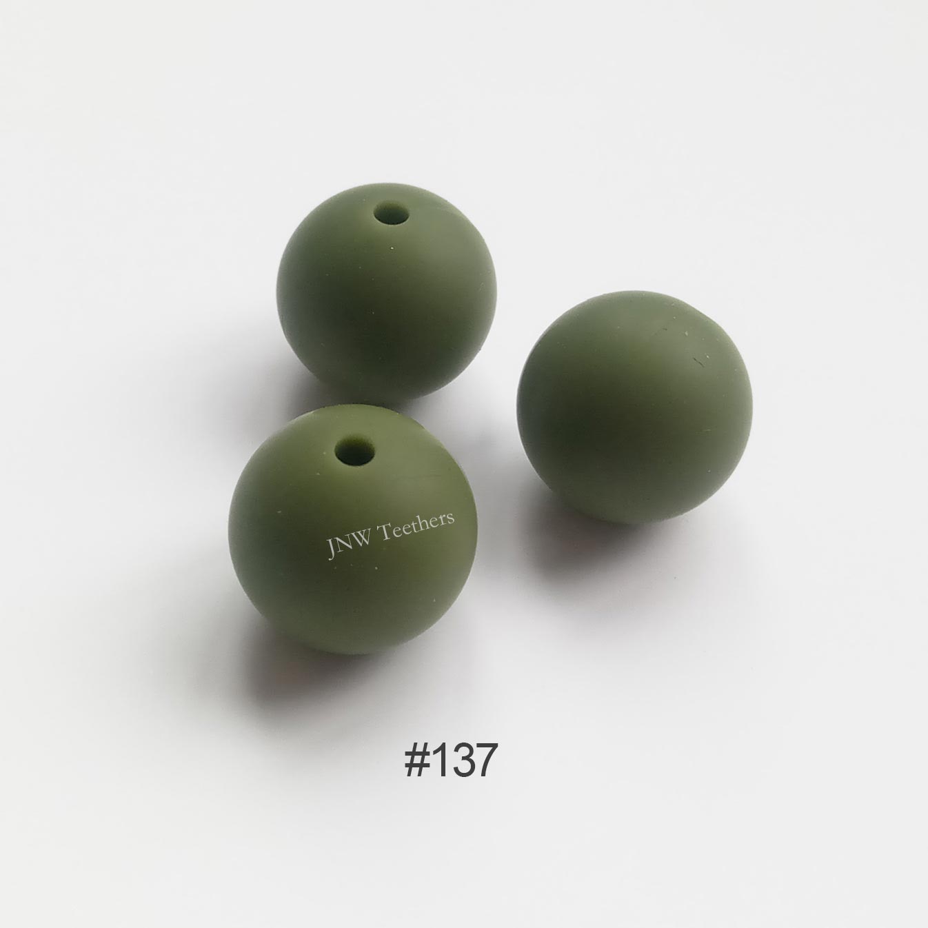 137 Olive green silicone round beads 9mm 12mm 15mm