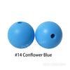 JNWTeethers 9mm silicone round beads conflower blue